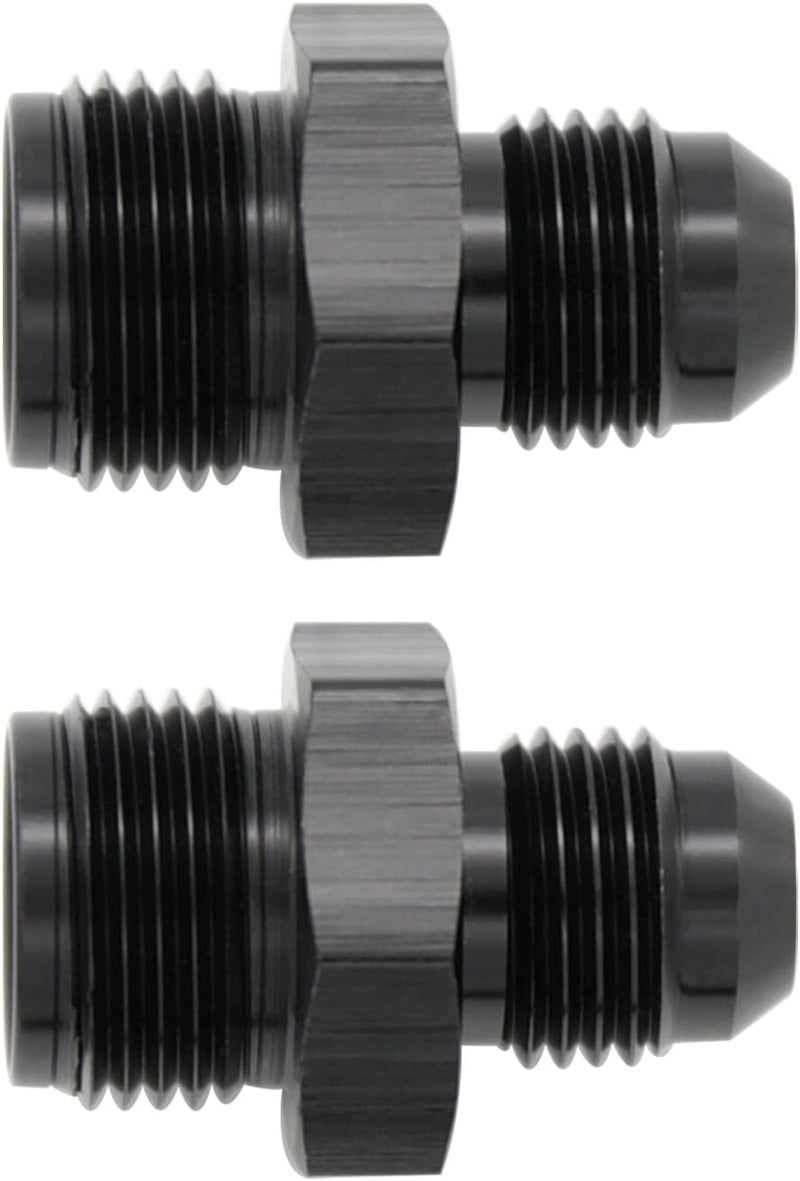 KRD PERFORMANCE Aluminum -6AN AN6 Male Flare to 11/16 x 18 Thread Inverted Seat Adaptor Fittings Male Inv Flare Connector, Black, Pack of 2 - Image 4